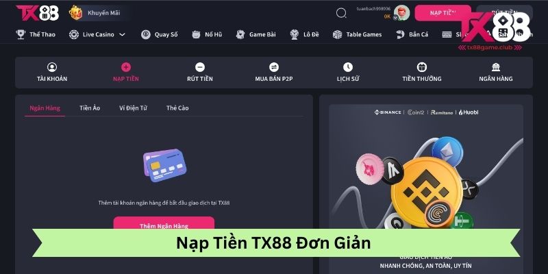 Nạp Tiền Tx88 Đơn Giản
